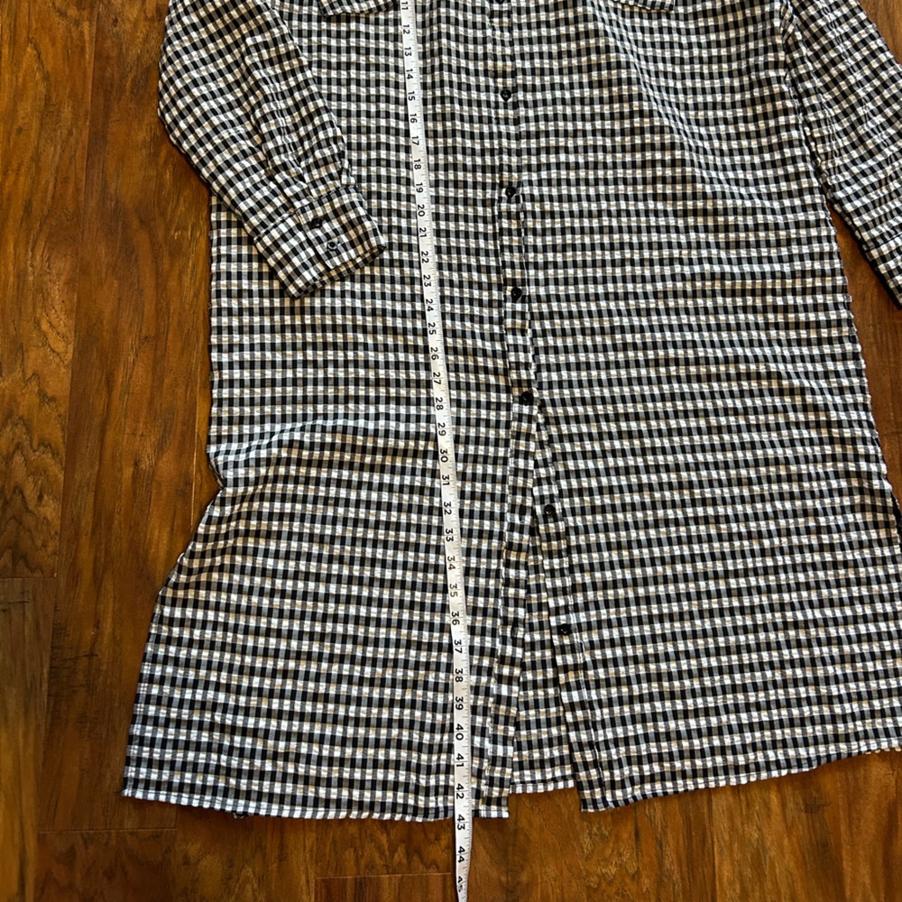 Lola May Black and White Shirt Dress Plaid Print Women’s Size 20 - Picture 6 of 10